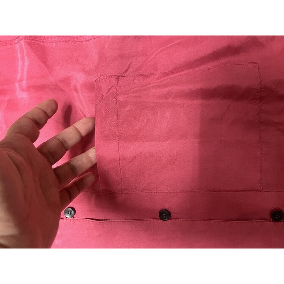 New York Studio Top Womens Large Silk Front Pockets Buttons Workcore Boxy Loose - Picture 7 of 8